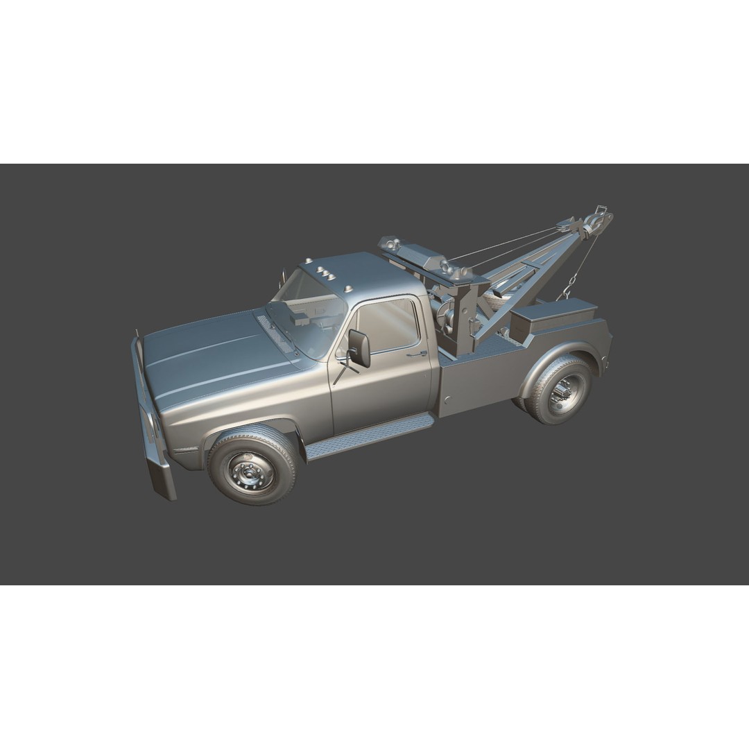 Vintage Wrecker Tow Car 3D Model – Low Poly Game Asset, FBX - View 32