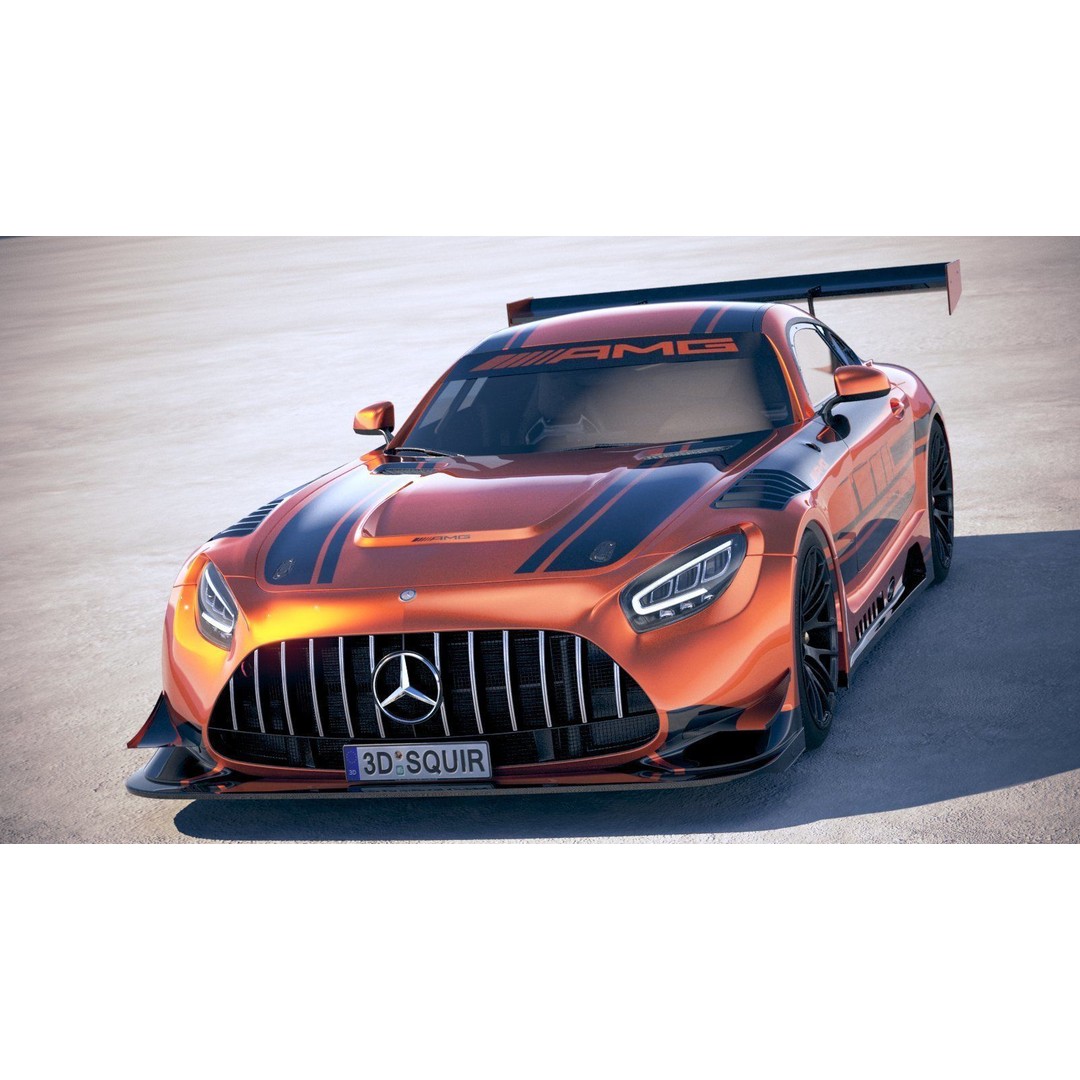 Mercedes AMG GT3 2020 3D Model – High Poly Racing Car, FBX, OBJ - View 3