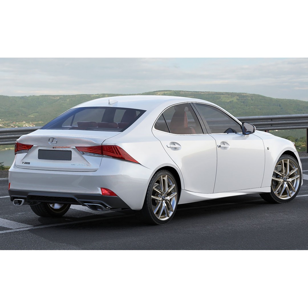 Lexus IS F-Sport 2017 3D Model – Realistic Sedan Asset, FBX, OBJ - View 16