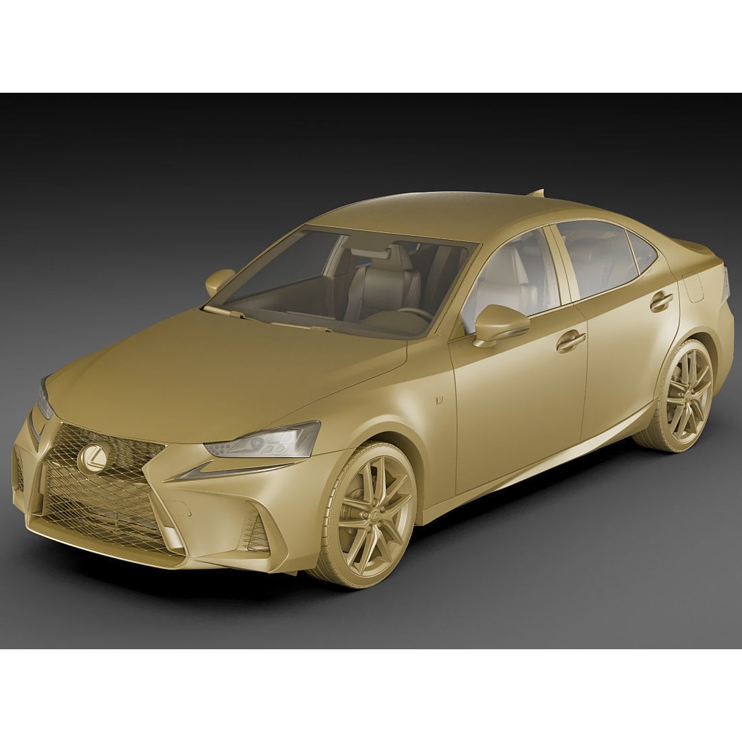 Lexus IS F-Sport 2017 3D Model – Realistic Sedan Asset, FBX, OBJ - View 17