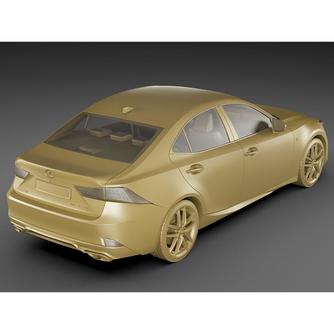 Lexus IS F-Sport 2017 3D Model – Realistic Sedan Asset, FBX, OBJ - View 18