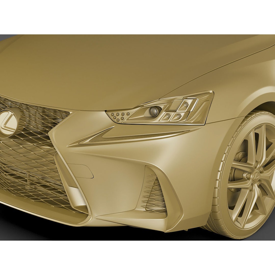 Lexus IS F-Sport 2017 3D Model – Realistic Sedan Asset, FBX, OBJ - View 19