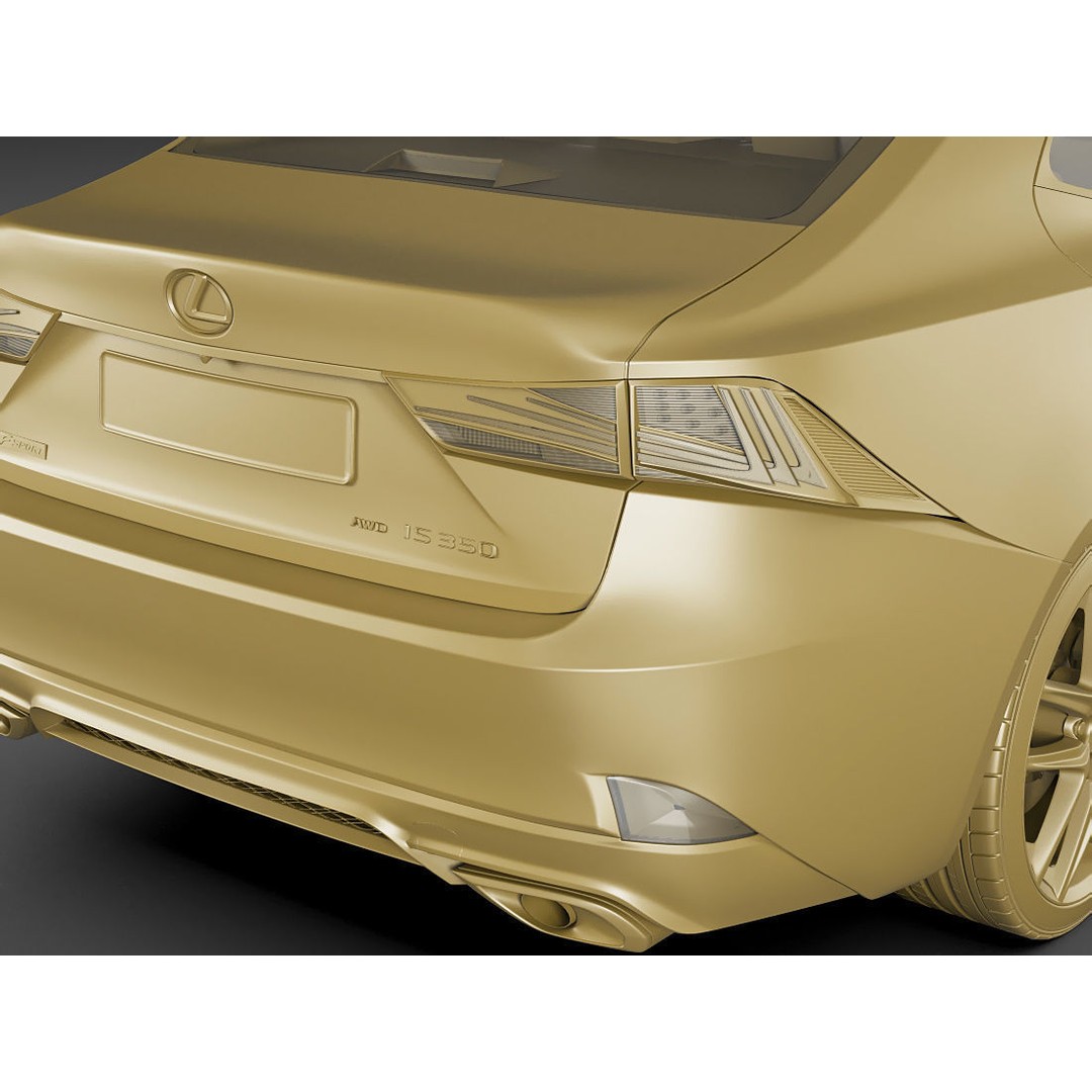 Lexus IS F-Sport 2017 3D Model – Realistic Sedan Asset, FBX, OBJ - View 20