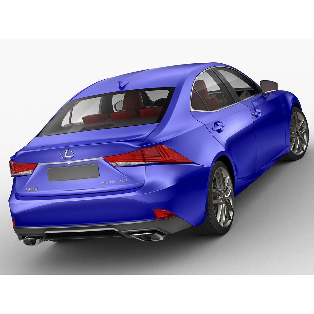 Lexus IS F-Sport 2017 3D Model – Realistic Sedan Asset, FBX, OBJ - View 3