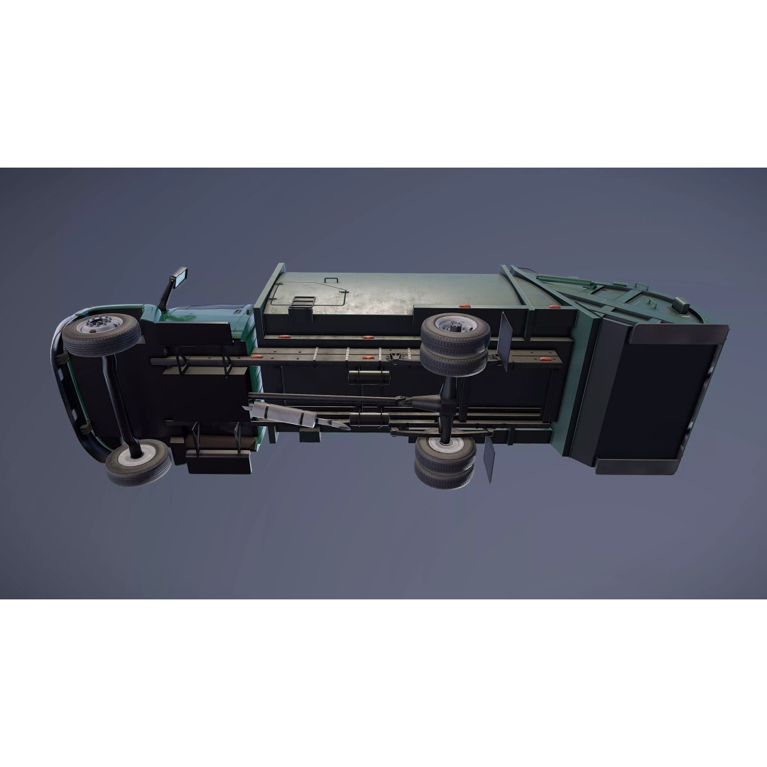 Refuse Truck 3D Model – Low Poly Game Ready Asset, FBX - View 19