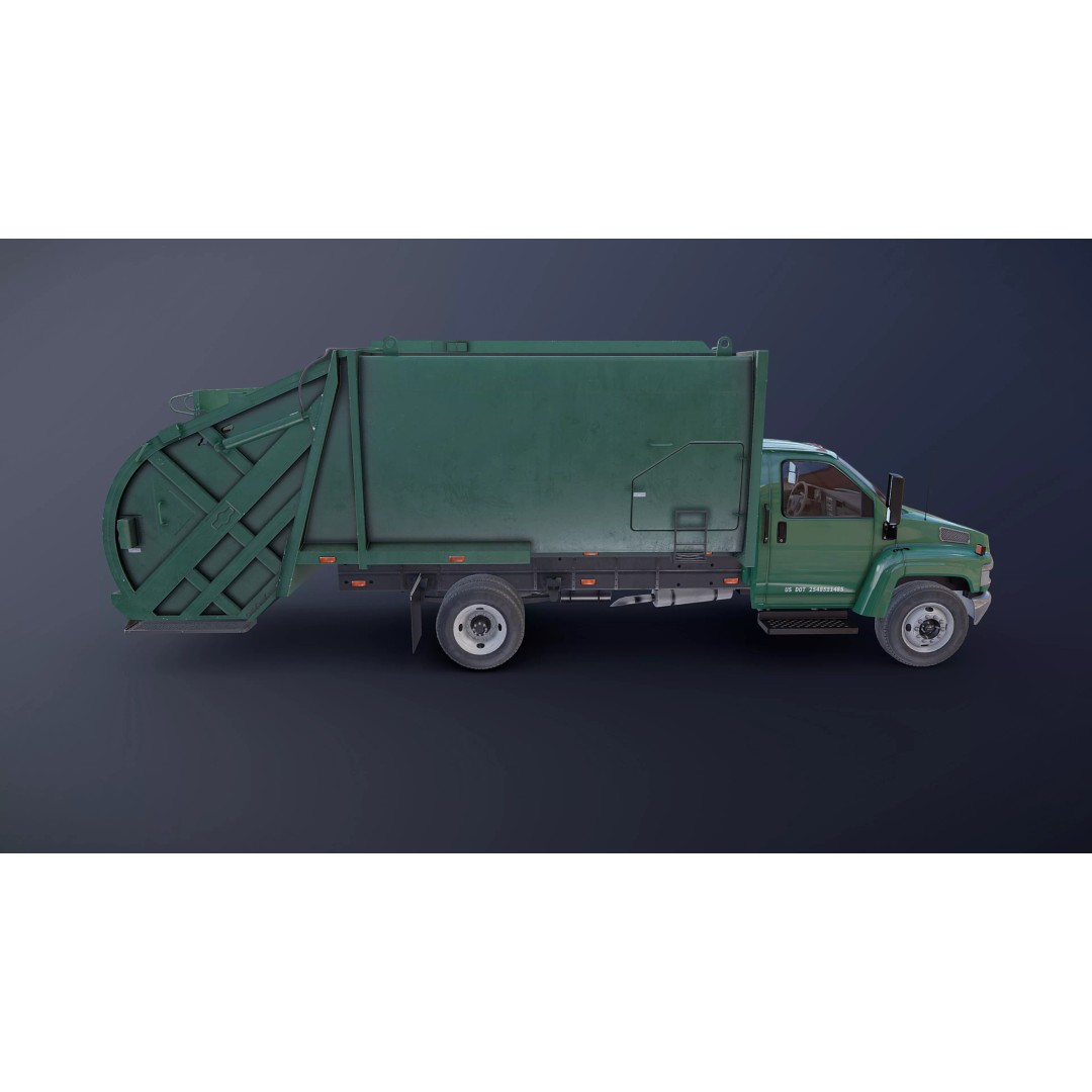Refuse Truck 3D Model – Low Poly Game Ready Asset, FBX - View 20