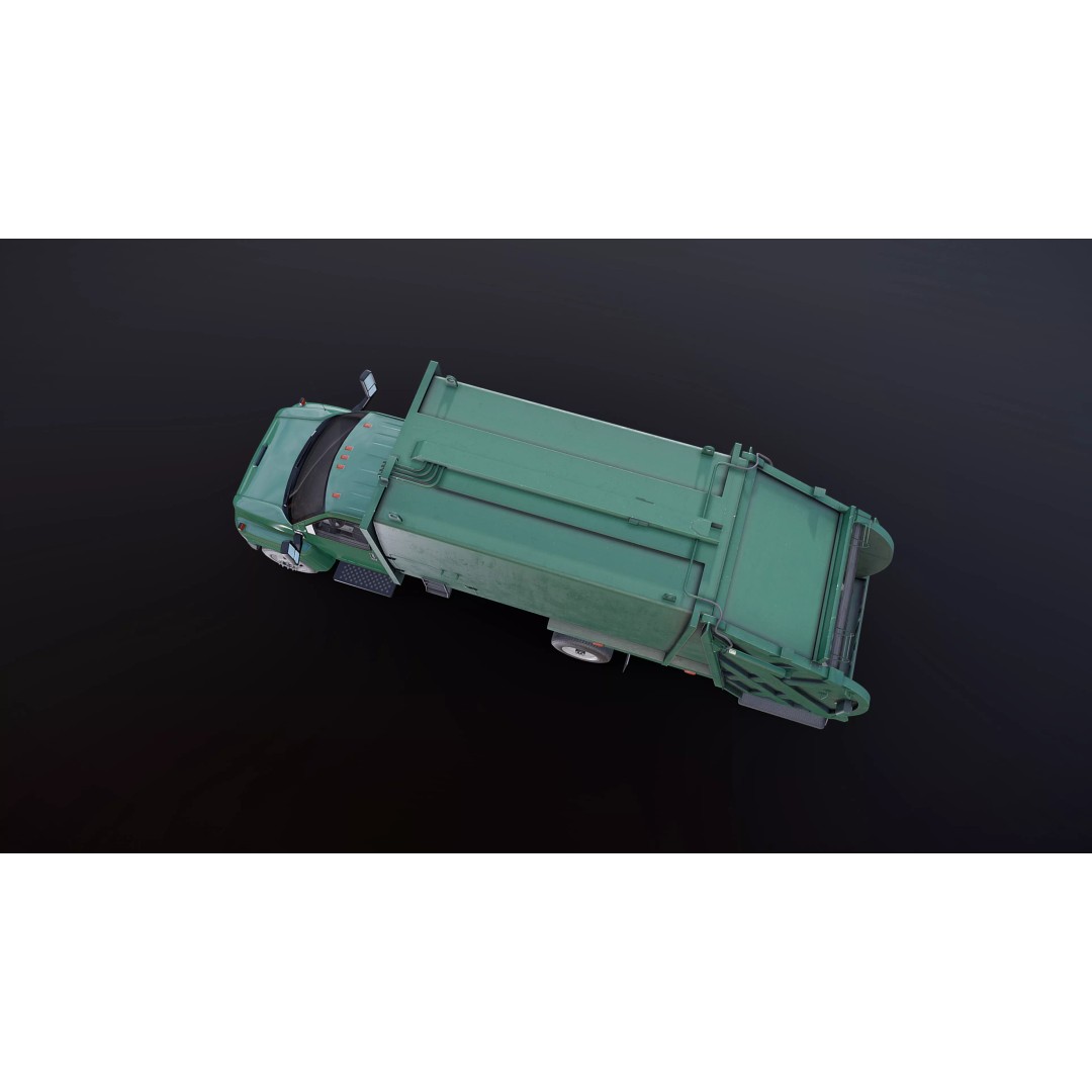 Refuse Truck 3D Model – Low Poly Game Ready Asset, FBX - View 23