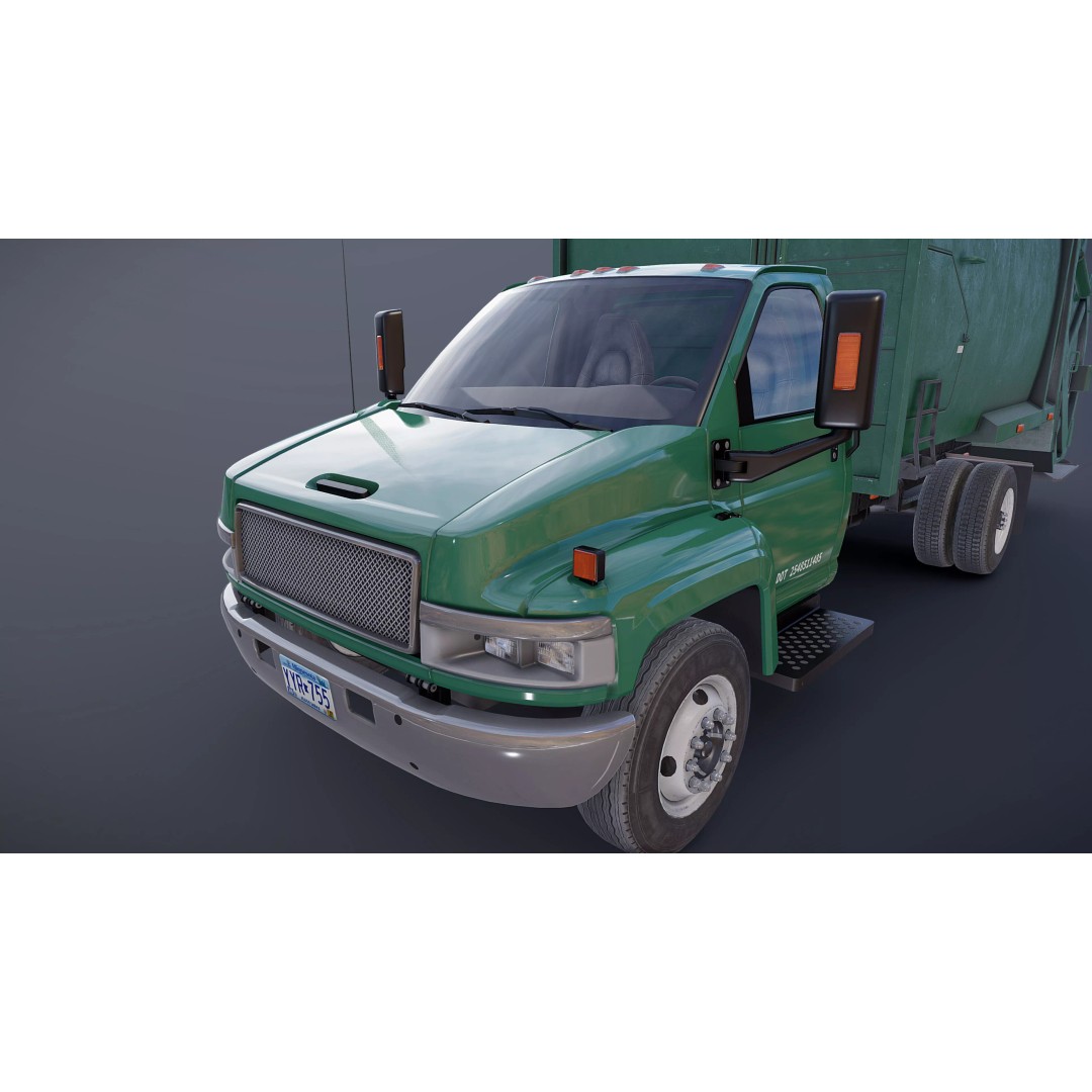Refuse Truck 3D Model – Low Poly Game Ready Asset, FBX - View 27