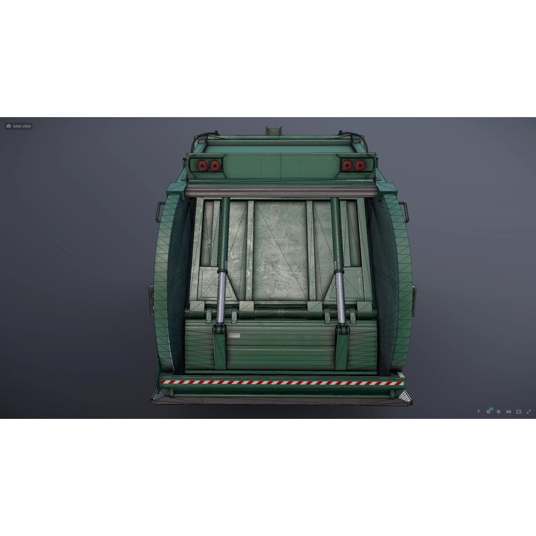 Refuse Truck 3D Model – Low Poly Game Ready Asset, FBX - View 29