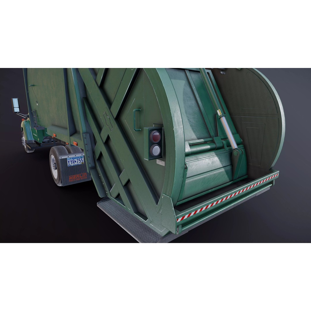 Refuse Truck 3D Model – Low Poly Game Ready Asset, FBX - View 32