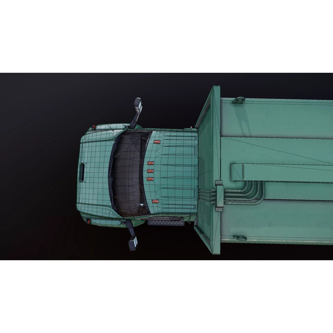Refuse Truck 3D Model – Low Poly Game Ready Asset, FBX - View 34