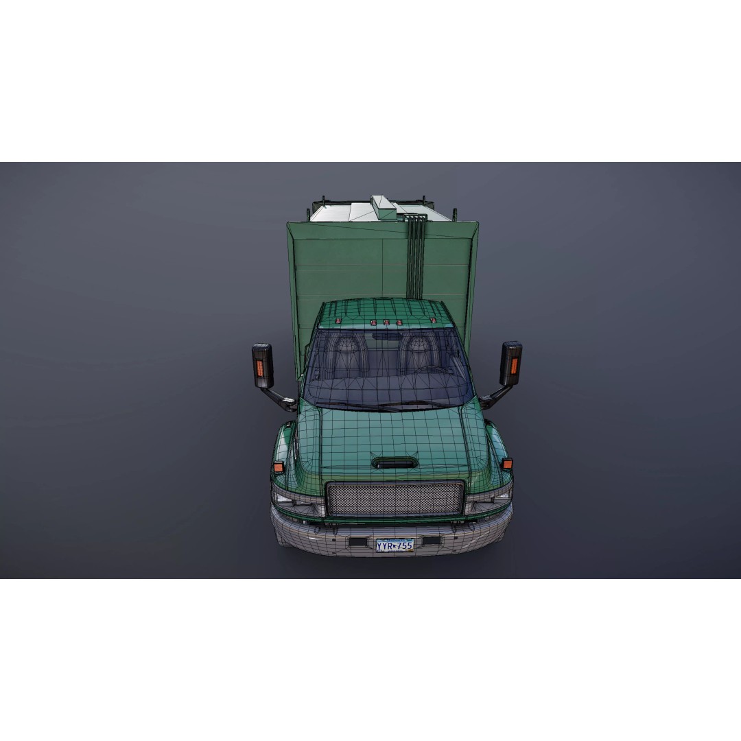 Refuse Truck 3D Model – Low Poly Game Ready Asset, FBX - View 36