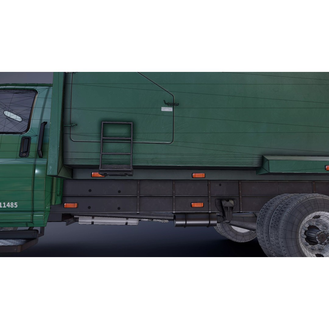 Refuse Truck 3D Model – Low Poly Game Ready Asset, FBX - View 37