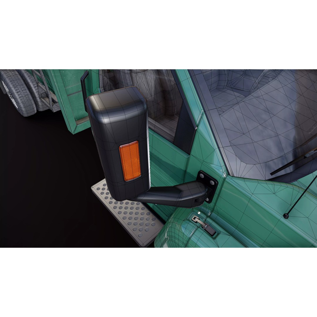 Refuse Truck 3D Model – Low Poly Game Ready Asset, FBX - View 39