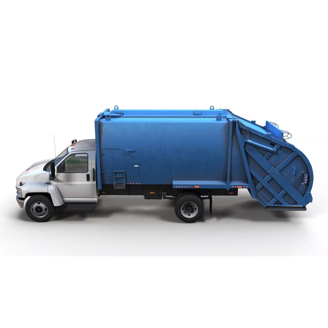 Refuse Truck 3D Model – Low Poly Game Ready Asset, FBX - View 7