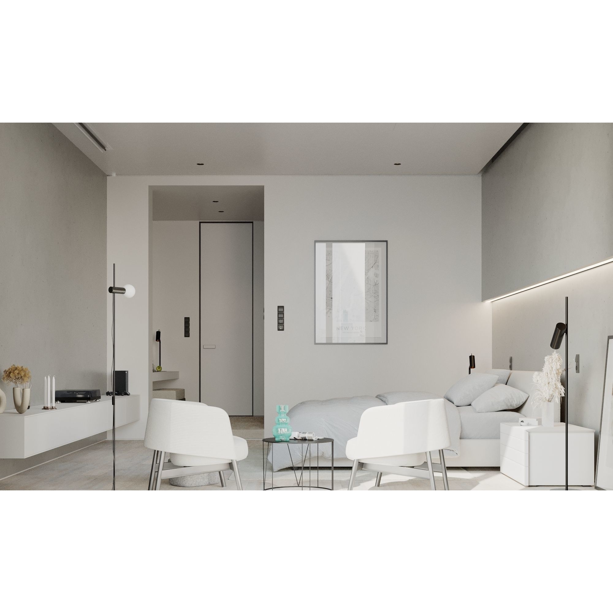 New York Apartment - Interior Scene 3D Model - View 22