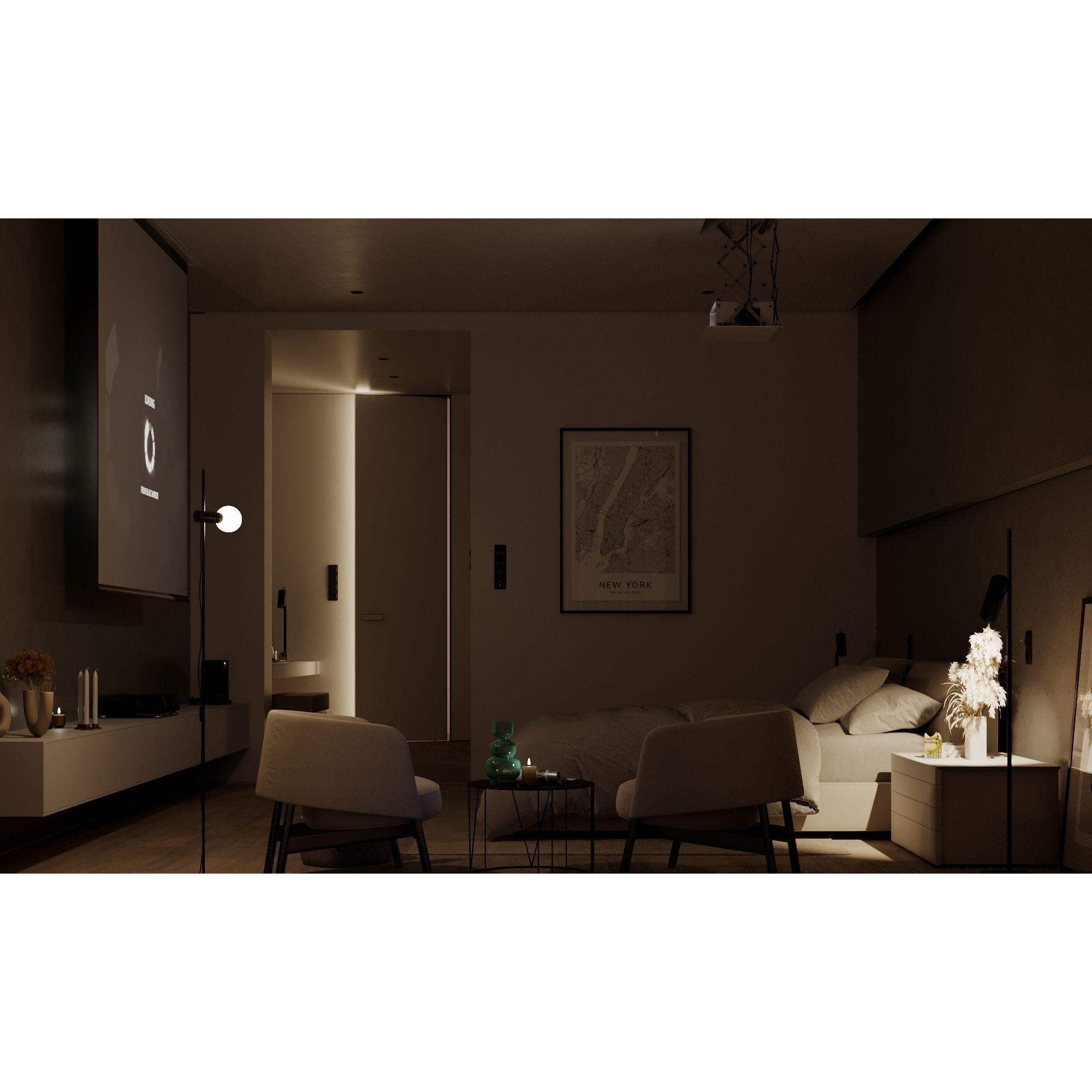 New York Apartment - Interior Scene 3D Model - View 23