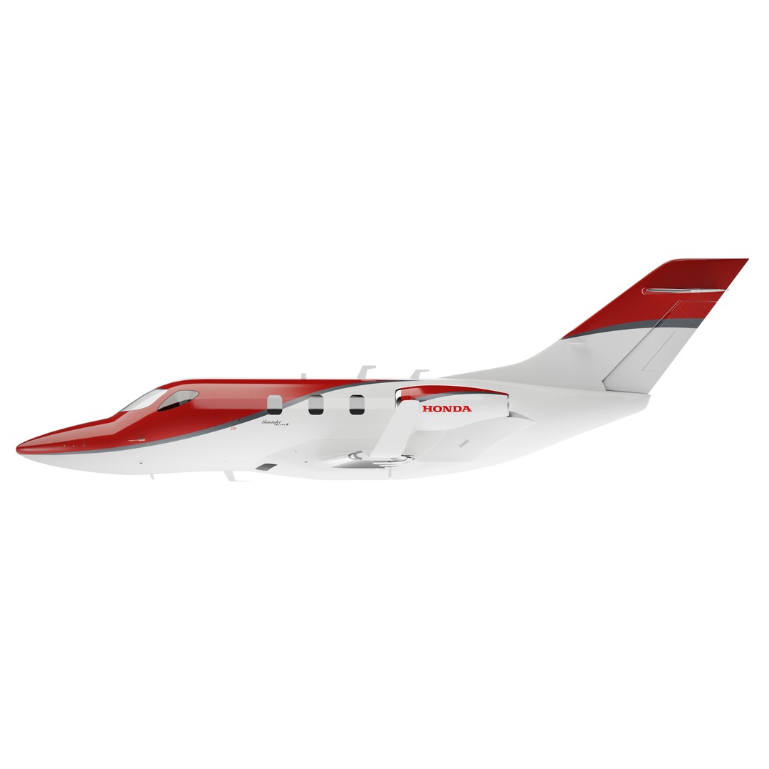 Honda Jet Elite II 3D Model – High Poly Rigged Aircraft, FBX, OBJ