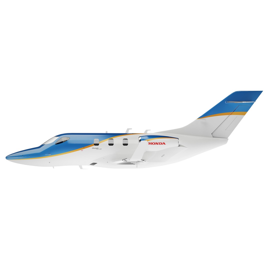 Honda Jet Elite II 3D Model – High Poly Rigged Aircraft, FBX, OBJ - View 6