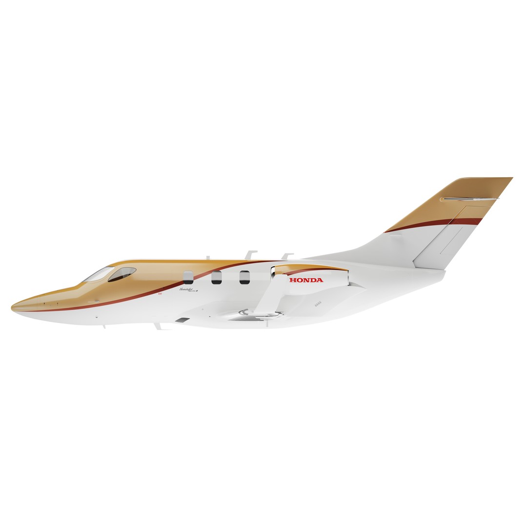 Honda Jet Elite II 3D Model – High Poly Rigged Aircraft, FBX, OBJ - View 7