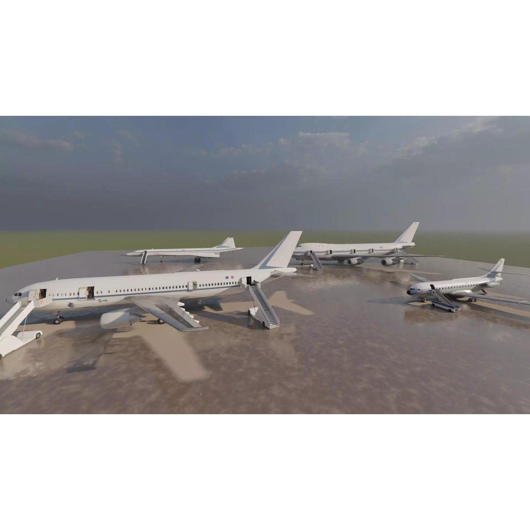 1970s Boeing 747-100 3D Model – Detailed Aircraft Interior & Exterior - View 10