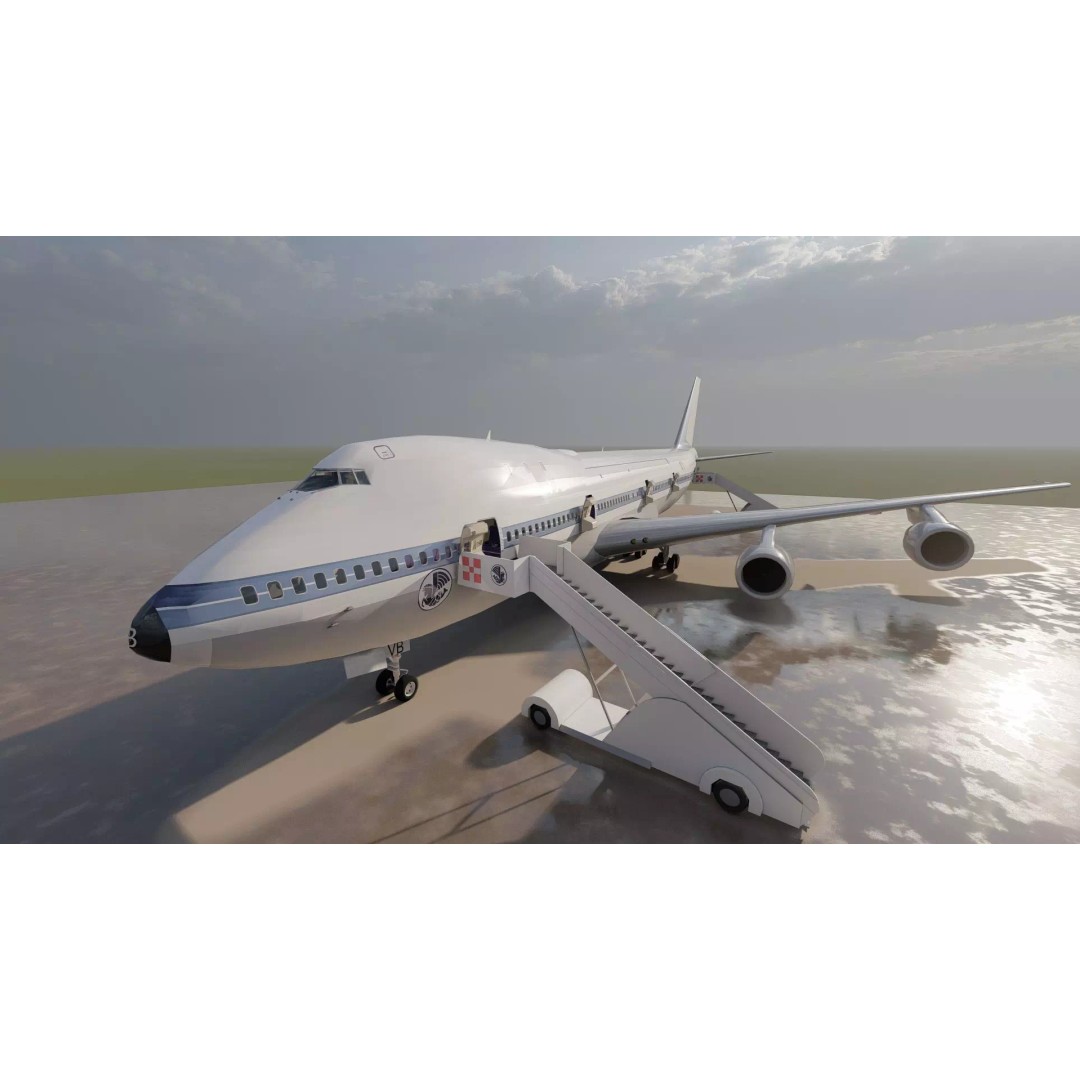 1970s Boeing 747-100 3D Model – Detailed Aircraft Interior & Exterior - View 38