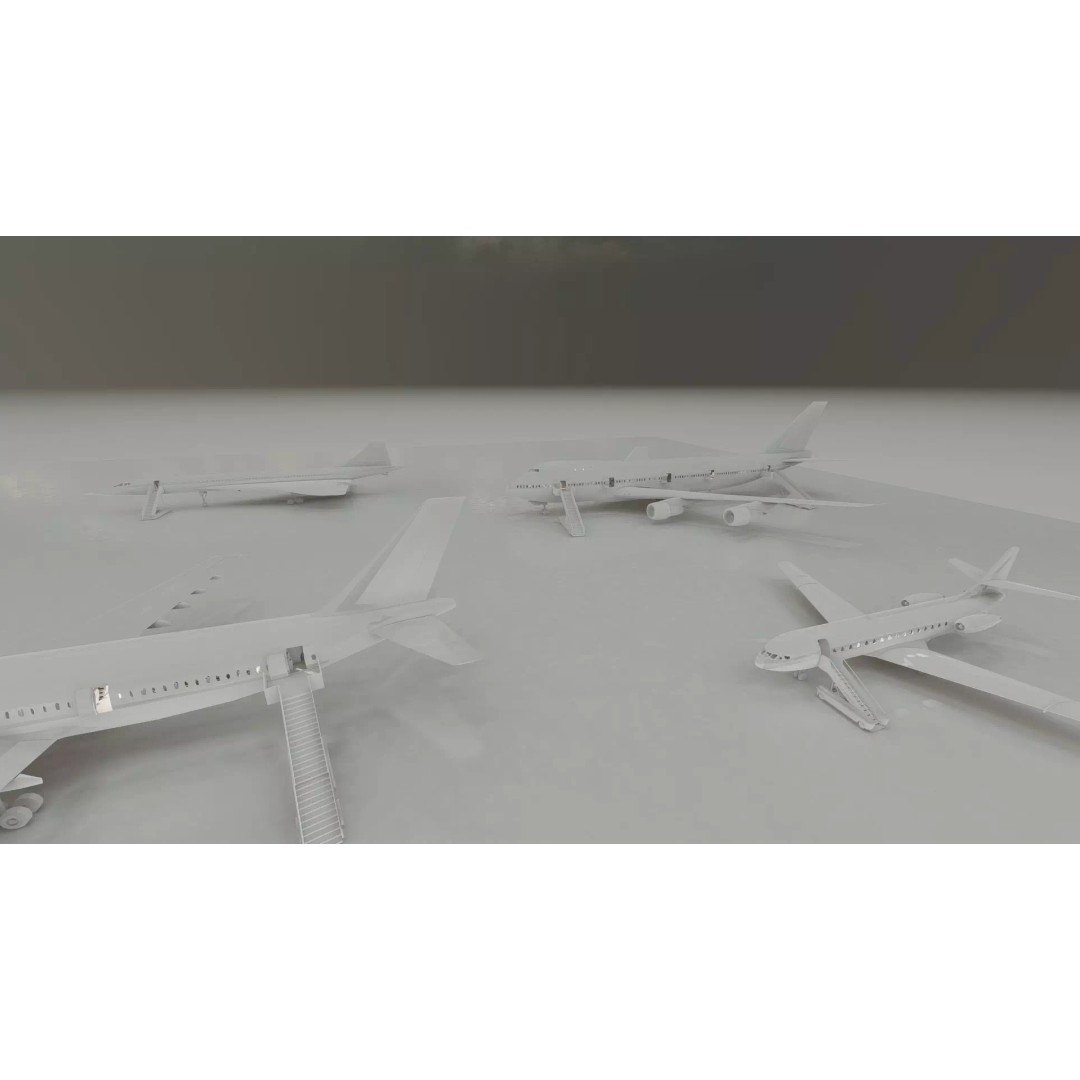 1970s Boeing 747-100 3D Model – Detailed Aircraft Interior & Exterior - View 45