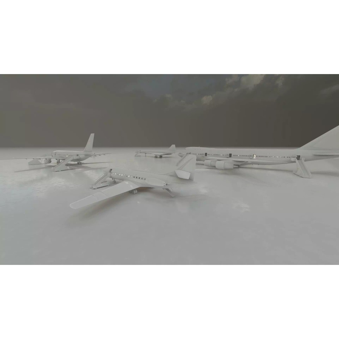 1970s Boeing 747-100 3D Model – Detailed Aircraft Interior & Exterior - View 47
