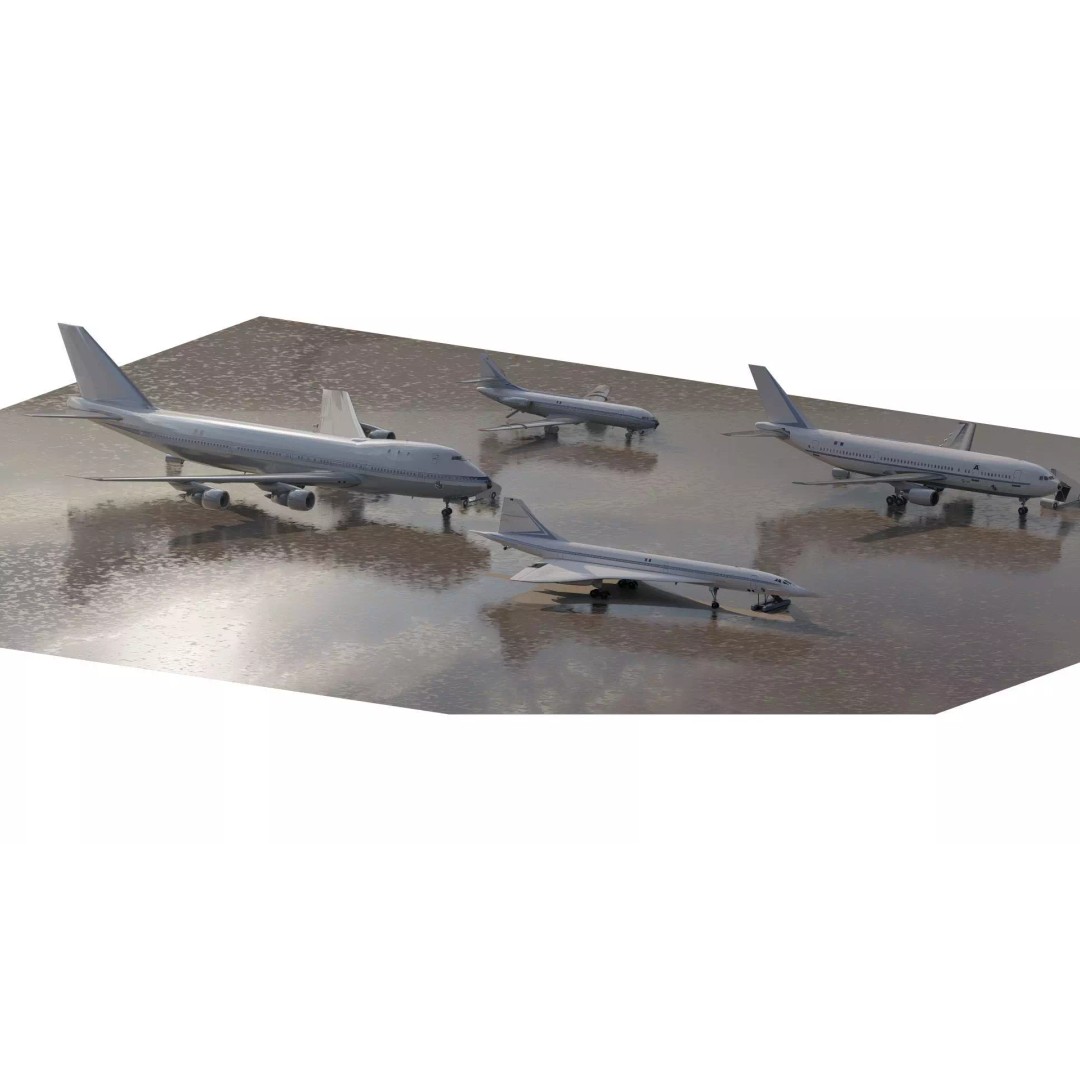 1970s Boeing 747-100 3D Model – Detailed Aircraft Interior & Exterior - View 6