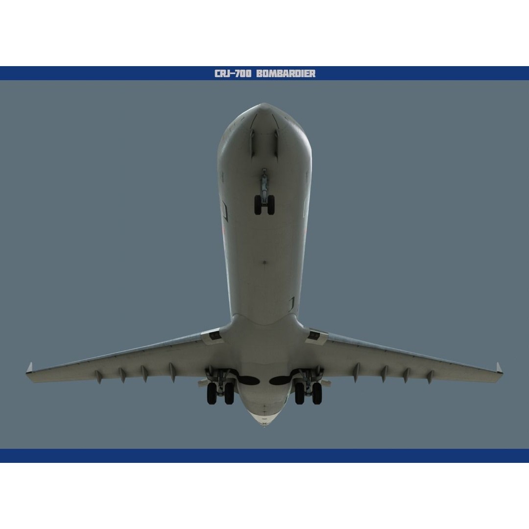 CRJ700 3D Model – Low Poly Aircraft with PBR Textures, FBX - View 18