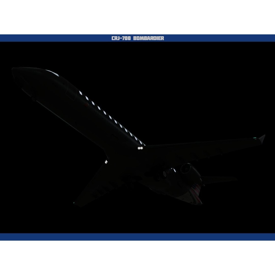 CRJ700 3D Model – Low Poly Aircraft with PBR Textures, FBX - View 20