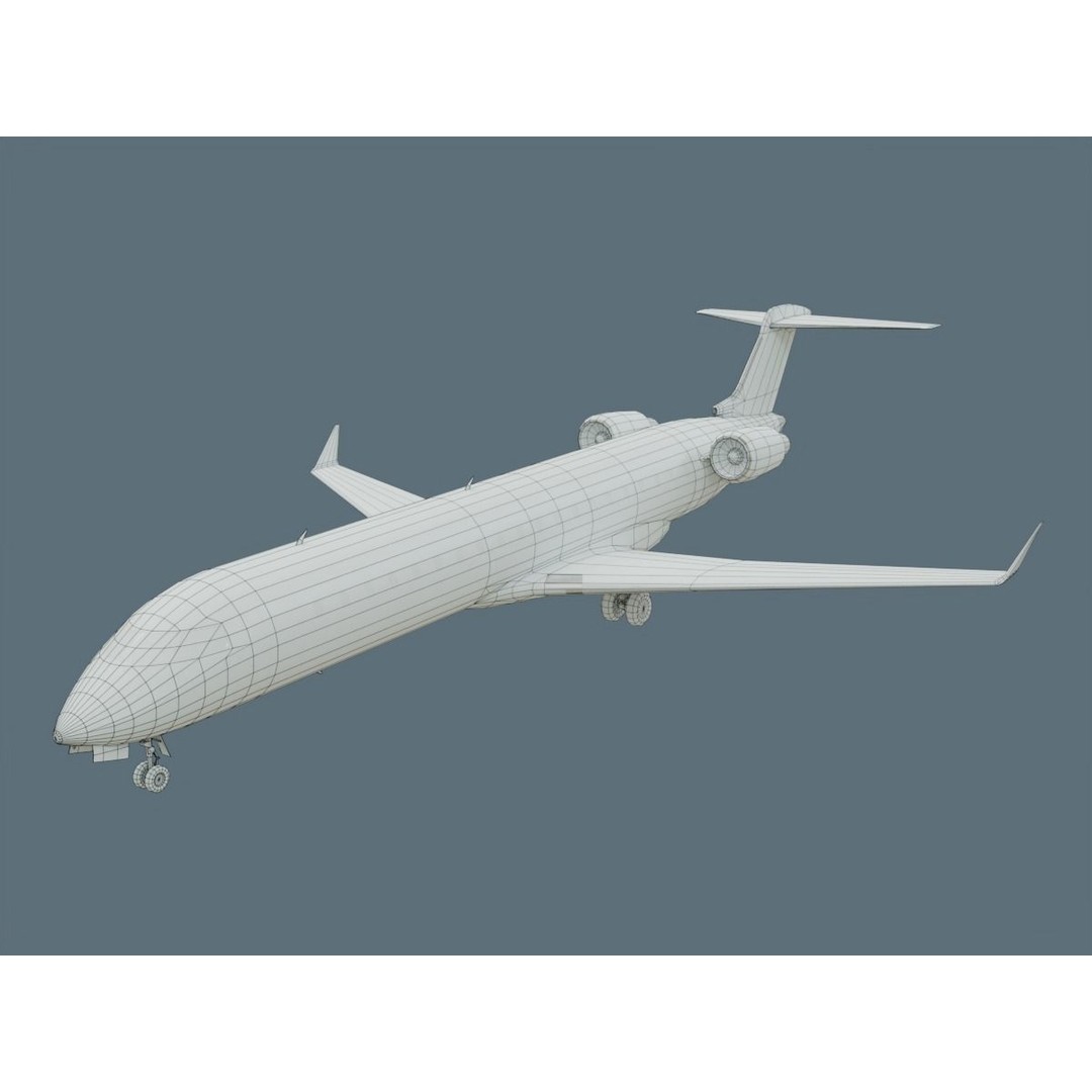CRJ700 3D Model – Low Poly Aircraft with PBR Textures, FBX - View 22