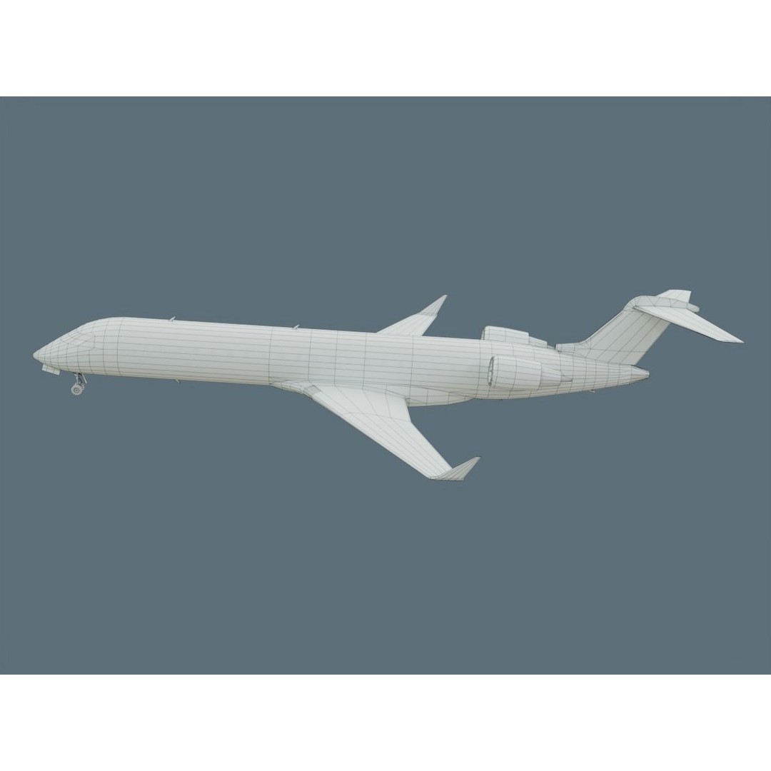 CRJ700 3D Model – Low Poly Aircraft with PBR Textures, FBX - View 23