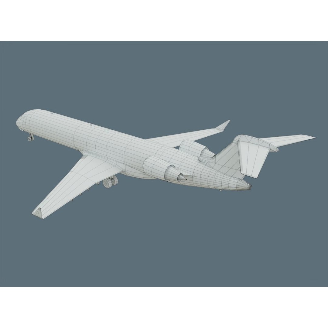 CRJ700 3D Model – Low Poly Aircraft with PBR Textures, FBX - View 24