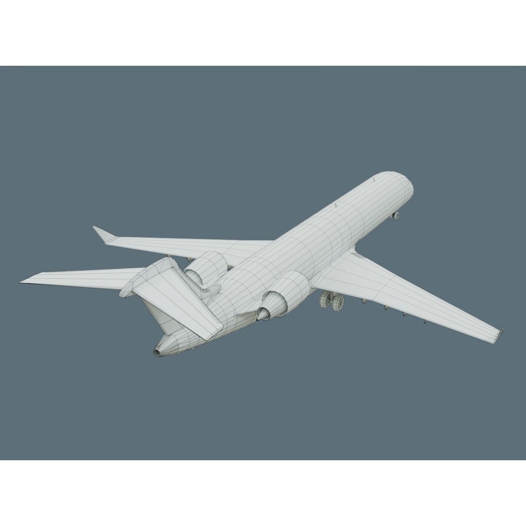 CRJ700 3D Model – Low Poly Aircraft with PBR Textures, FBX - View 26