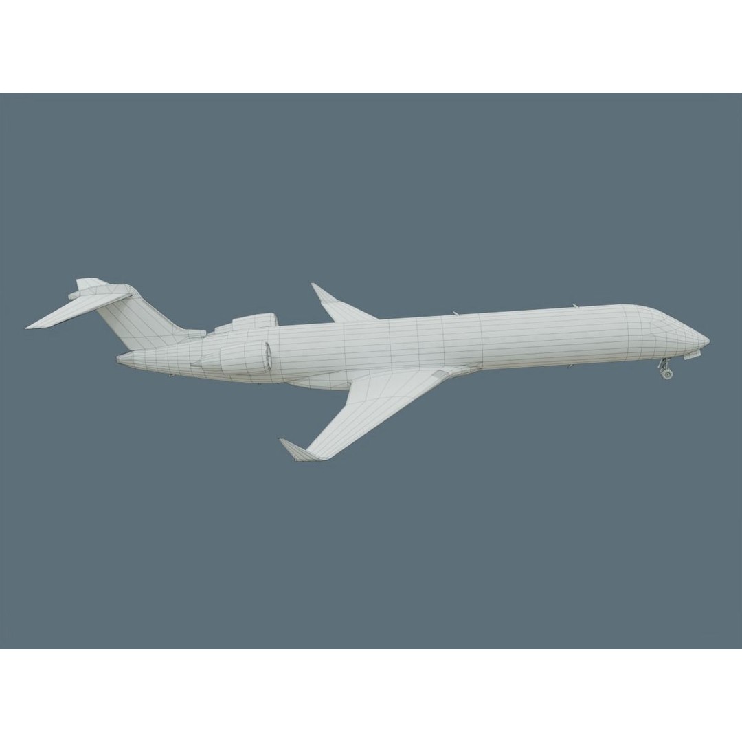 CRJ700 3D Model – Low Poly Aircraft with PBR Textures, FBX - View 27