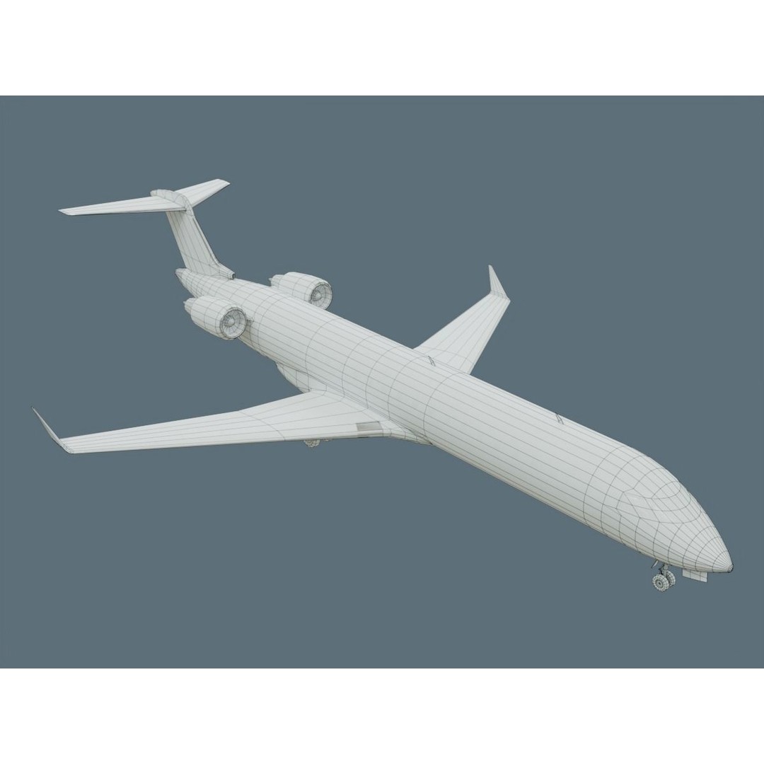 CRJ700 3D Model – Low Poly Aircraft with PBR Textures, FBX - View 28