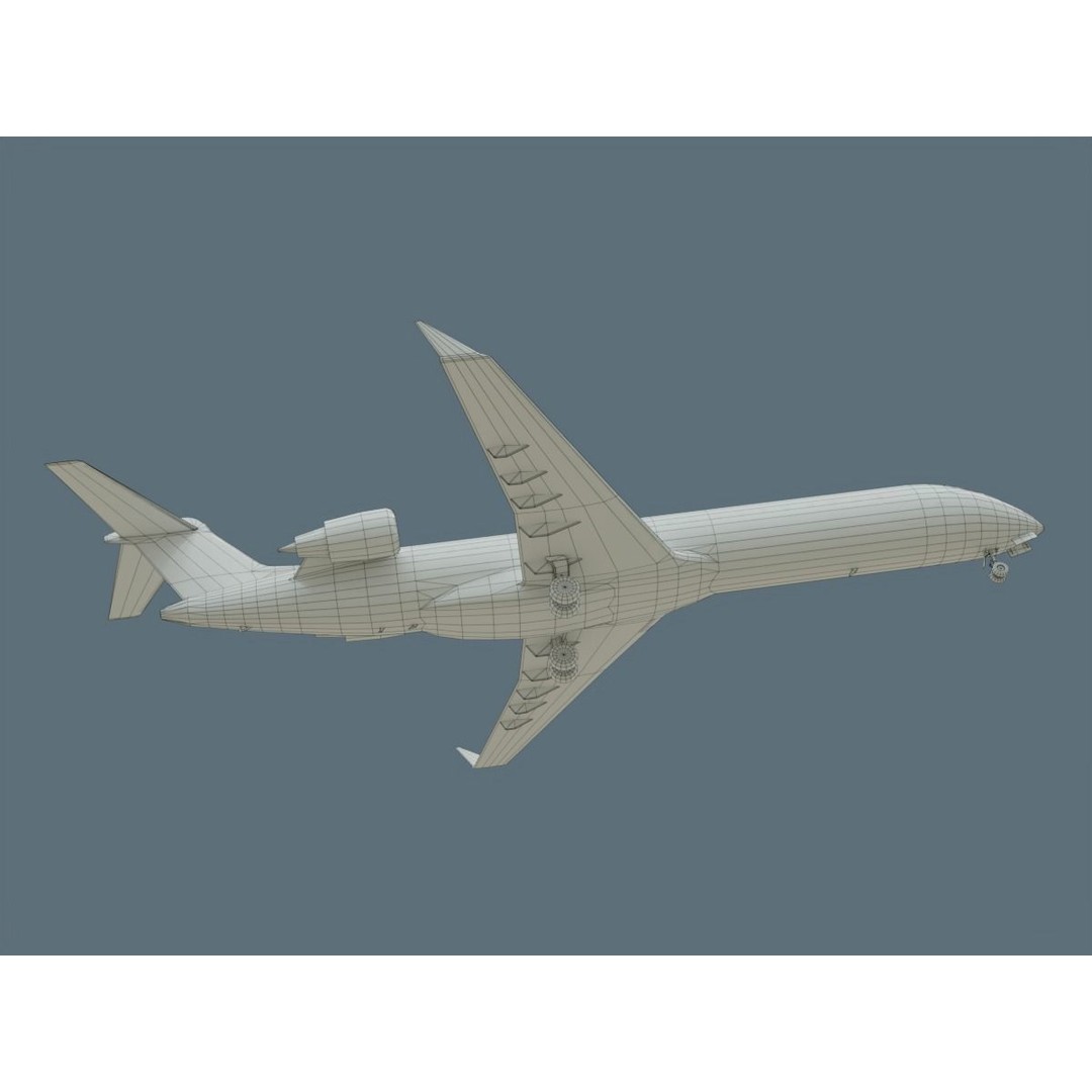 CRJ700 3D Model – Low Poly Aircraft with PBR Textures, FBX - View 35