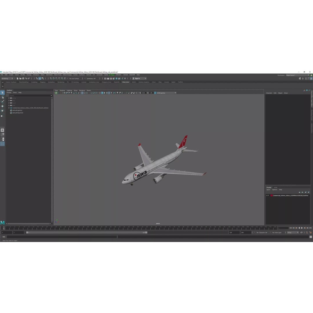 Airbus A330-300 3D Model – Commercial Airliner PBR Asset, FBX