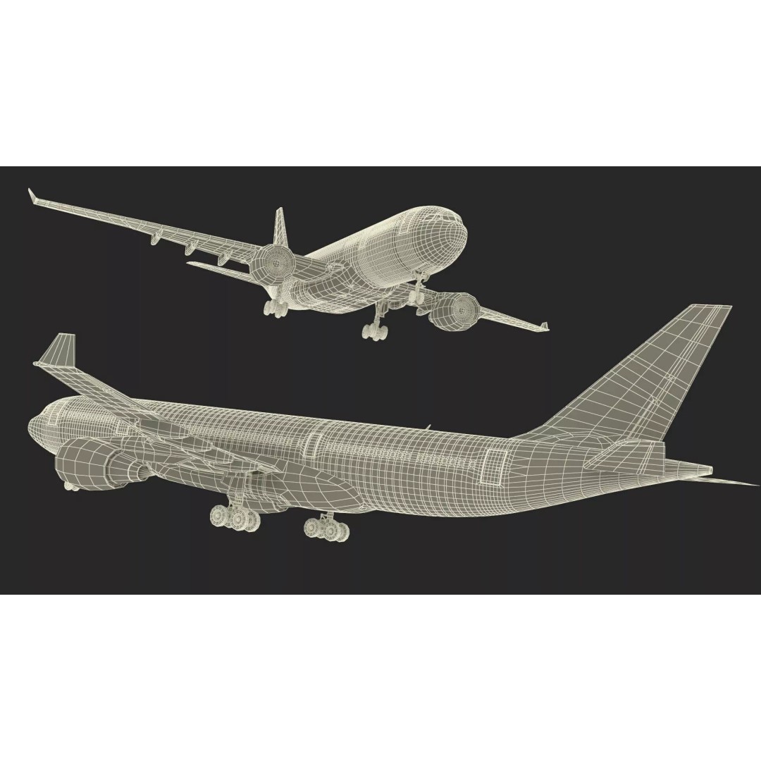 Airbus A330-300 3D Model – Commercial Airliner PBR Asset, FBX - View 28