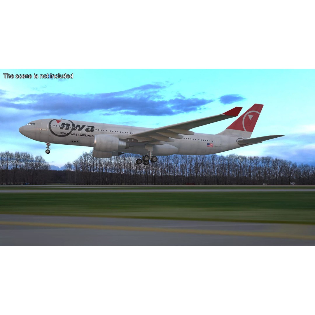 Airbus A330-300 3D Model – Commercial Airliner PBR Asset, FBX - View 3