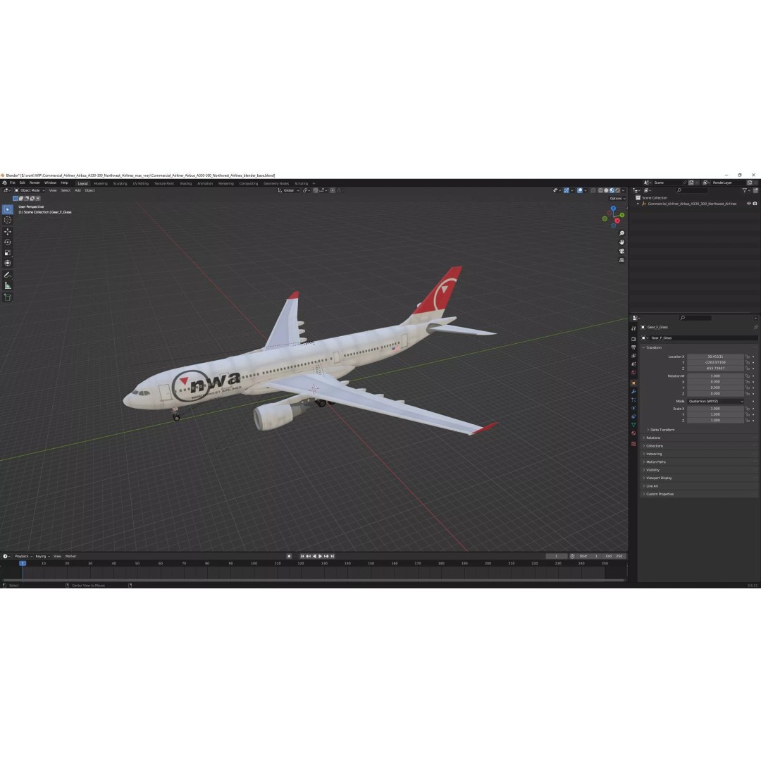 Airbus A330-300 3D Model – Commercial Airliner PBR Asset, FBX - View 36