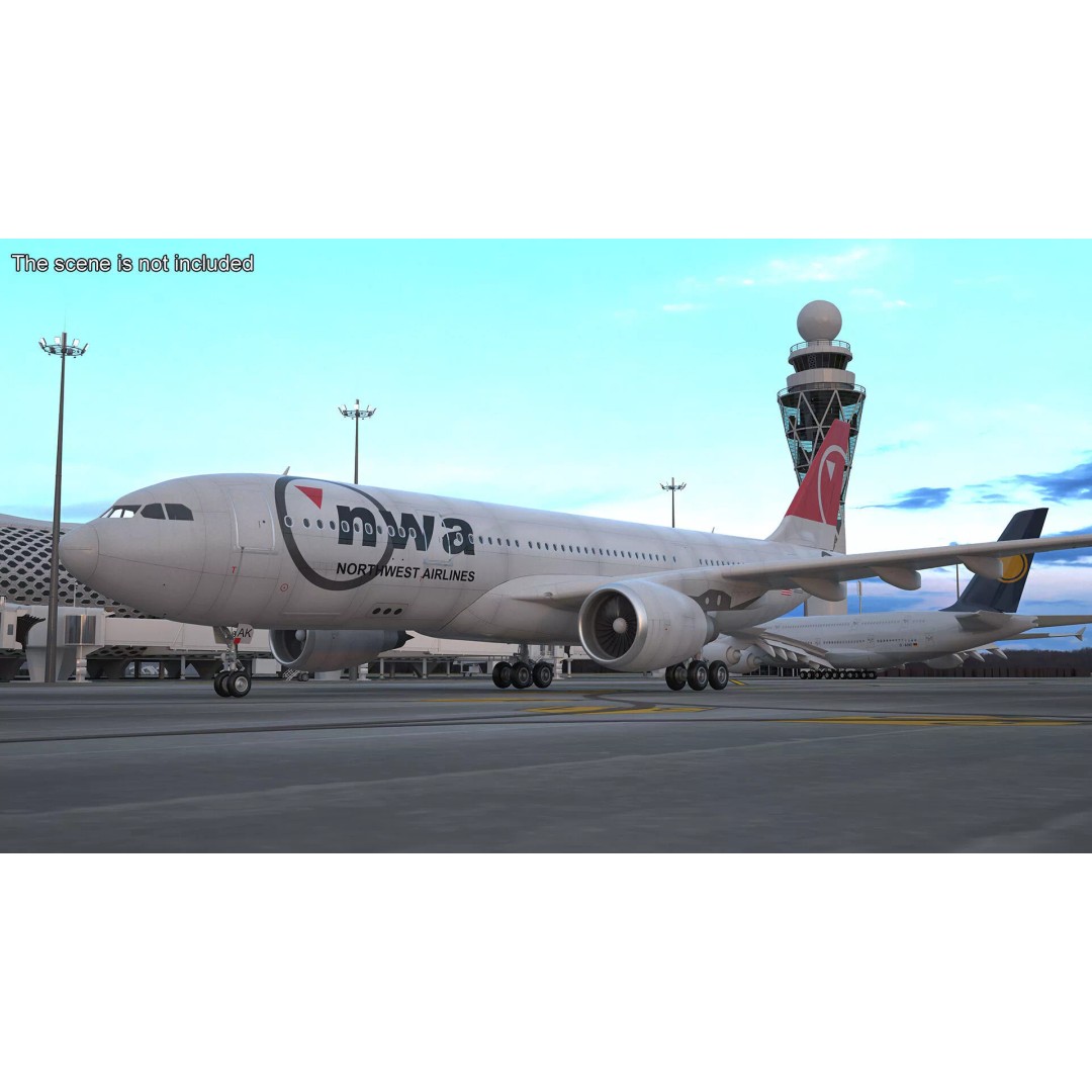 Airbus A330-300 3D Model – Commercial Airliner PBR Asset, FBX - View 5