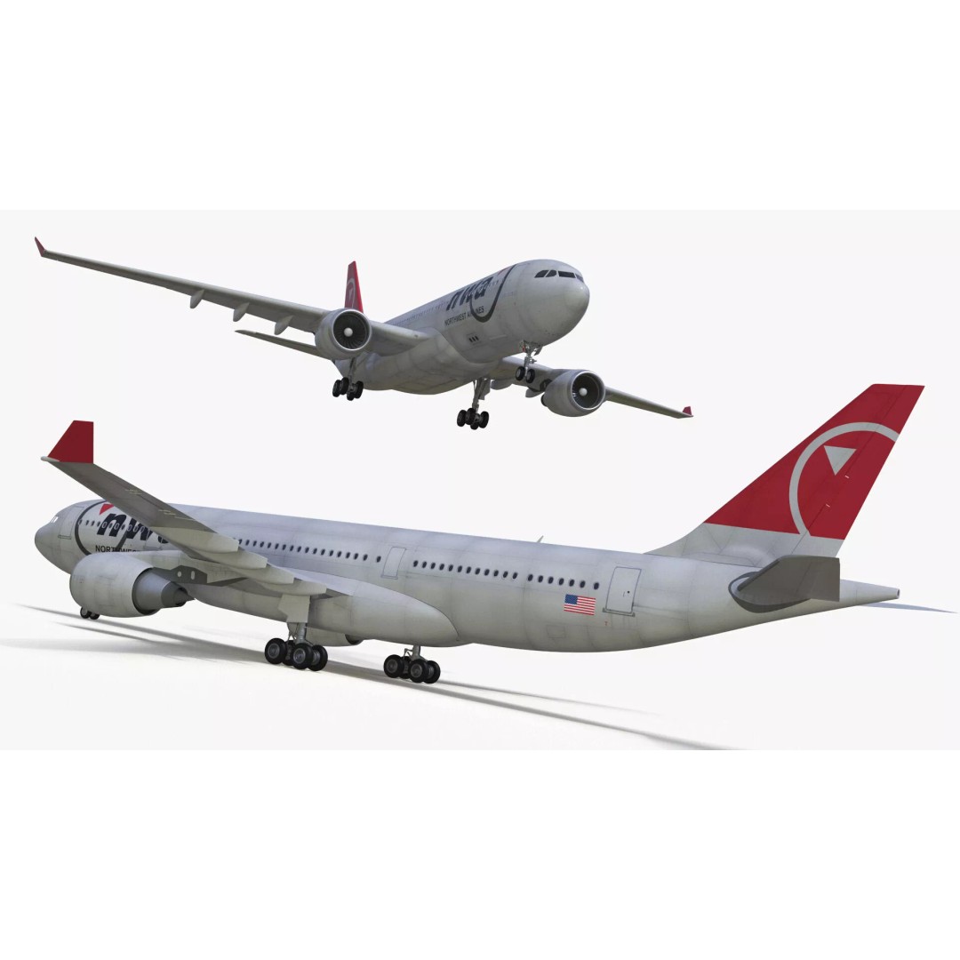 Airbus A330-300 3D Model – Commercial Airliner PBR Asset, FBX - View 9