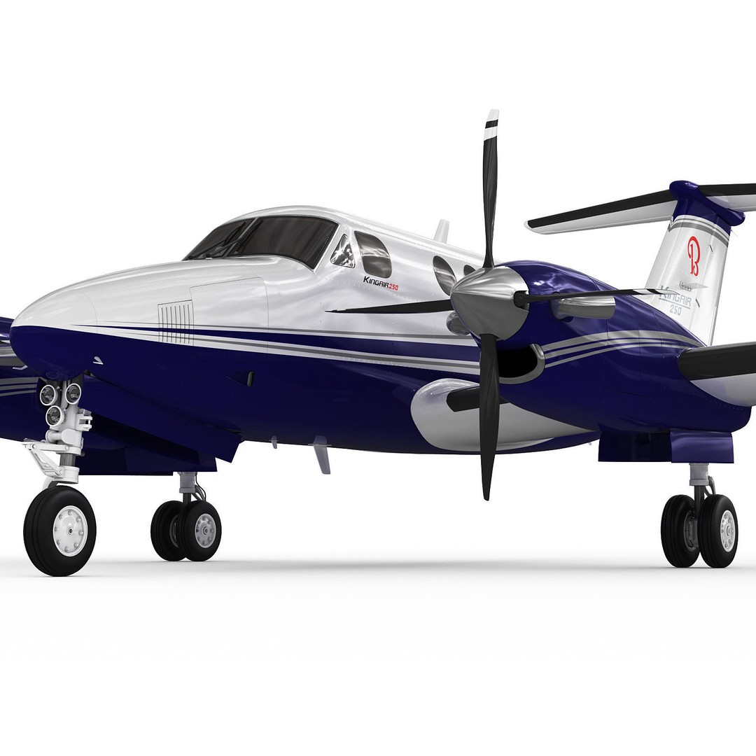 Beechcraft King Air 250 3D Model – Detailed Aircraft Asset, FBX, OBJ - View 10