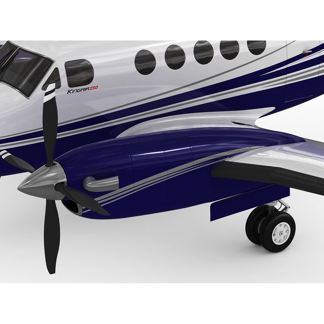 Beechcraft King Air 250 3D Model – Detailed Aircraft Asset, FBX, OBJ - View 12