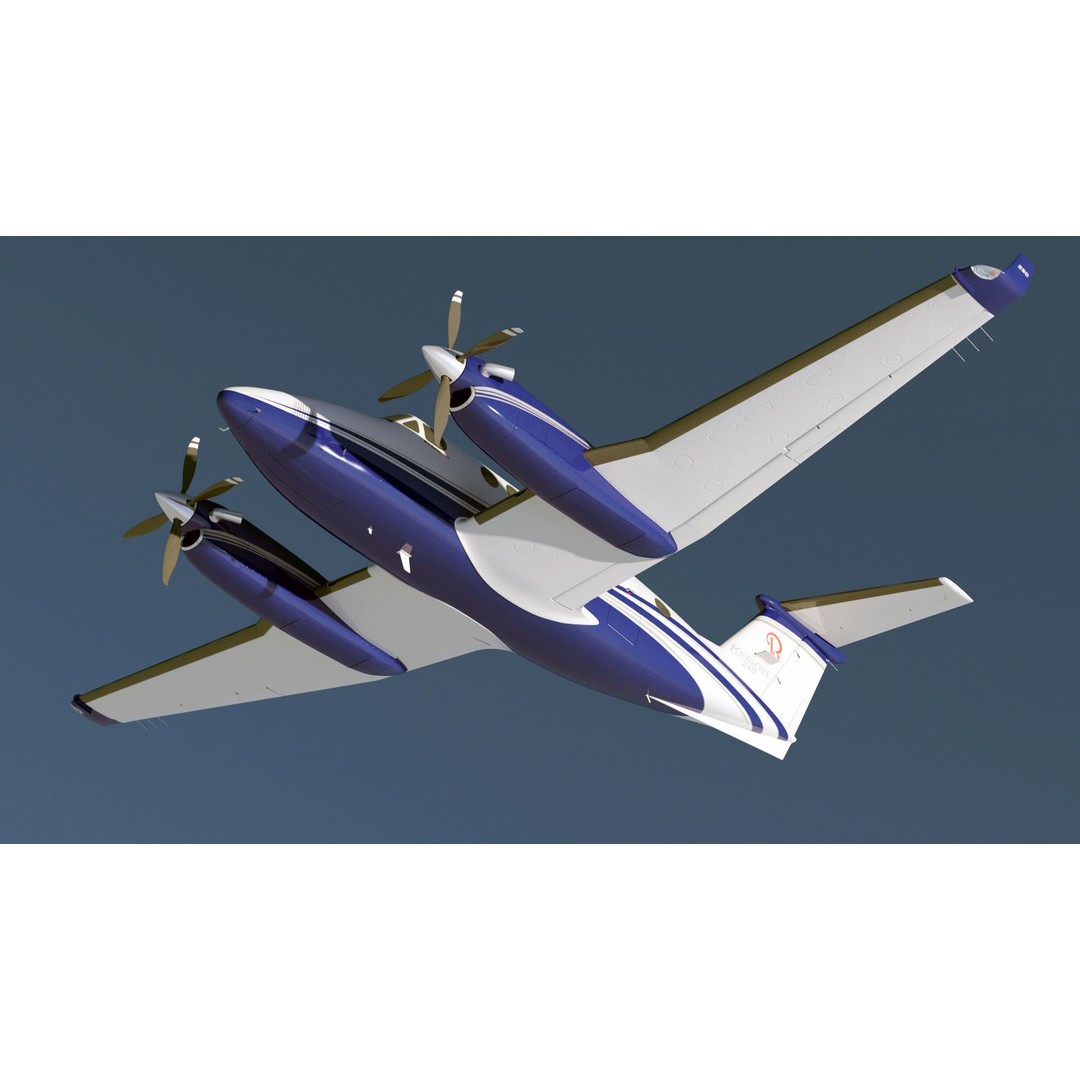 Beechcraft King Air 250 3D Model – Detailed Aircraft Asset, FBX, OBJ - View 13
