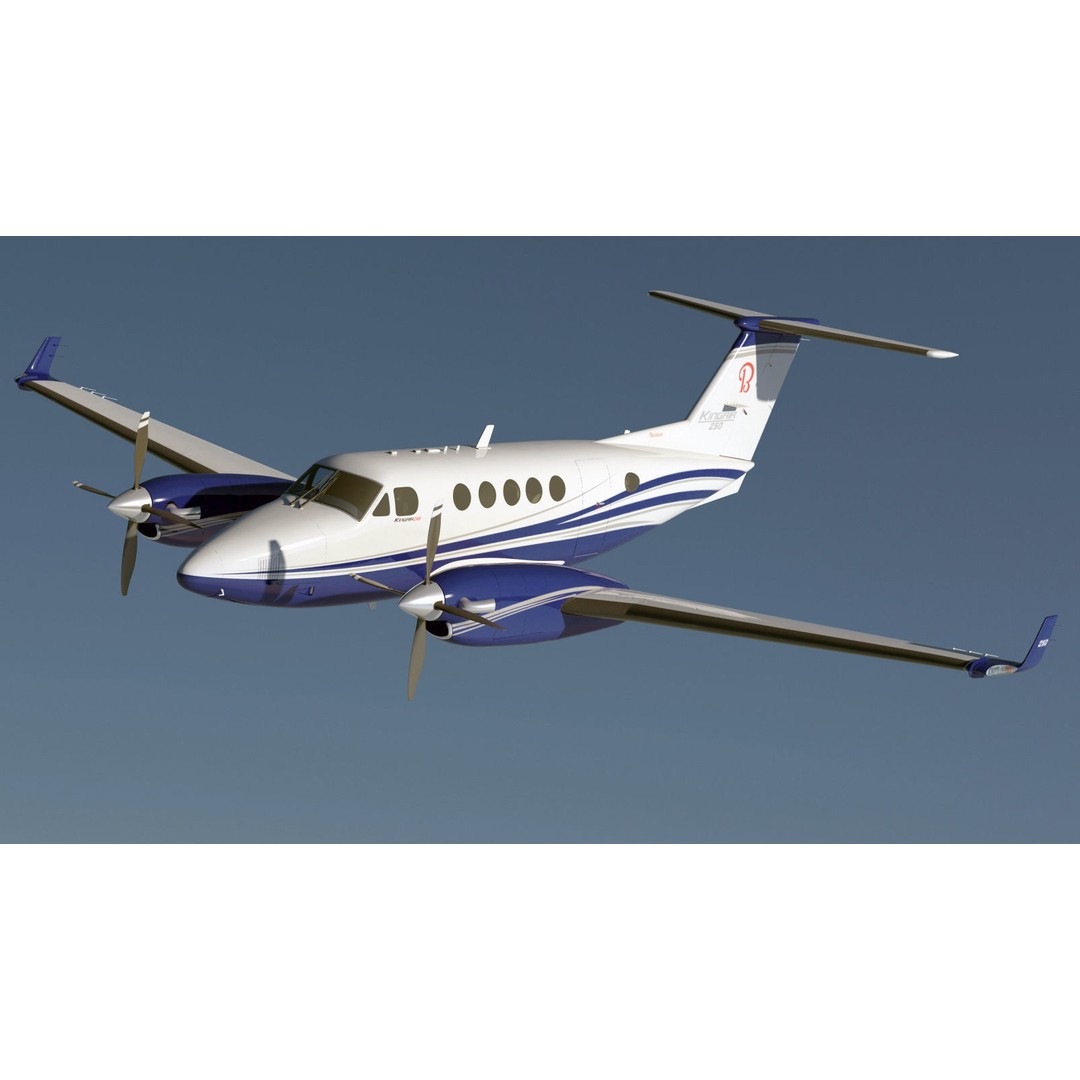 Beechcraft King Air 250 3D Model – Detailed Aircraft Asset, FBX, OBJ - View 14