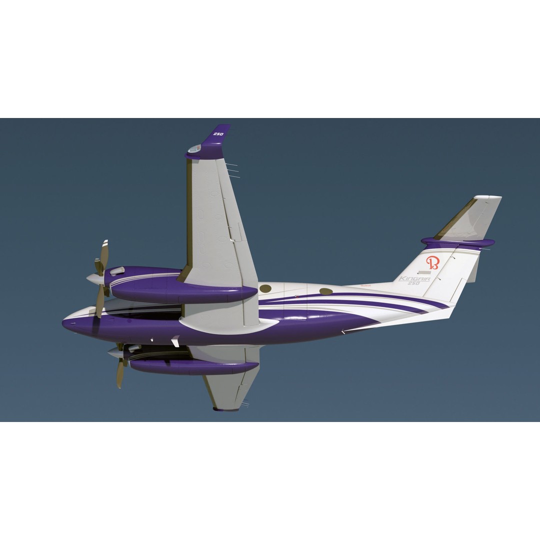 Beechcraft King Air 250 3D Model – Detailed Aircraft Asset, FBX, OBJ - View 15