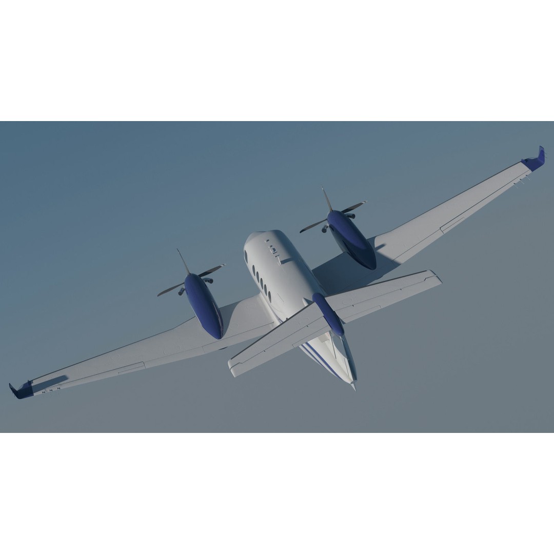 Beechcraft King Air 250 3D Model – Detailed Aircraft Asset, FBX, OBJ - View 16